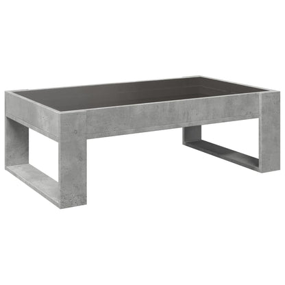 Salongbord Sofabord Betonggrå med Infinity LED 90x53x30 cm
