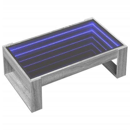 Salongbord Sofabord Sonoma Grå med Infinity LED 90x53x30 cm