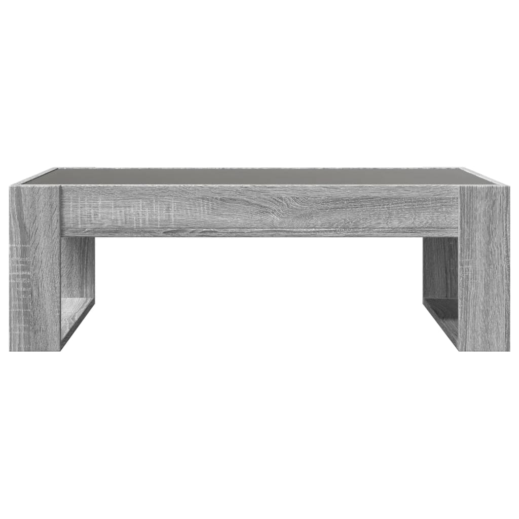 Salongbord Sofabord Sonoma Grå med Infinity LED 90x53x30 cm