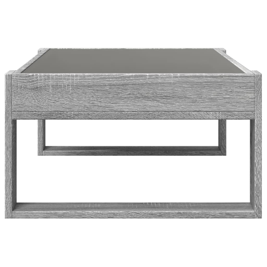Salongbord Sofabord Sonoma Grå med Infinity LED 90x53x30 cm