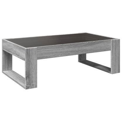 Salongbord Sofabord Sonoma Grå med Infinity LED 90x53x30 cm