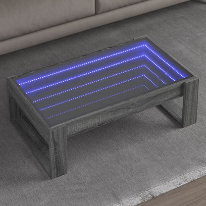 Salongbord Sofabord Sonoma Grå med Infinity LED 90x53x30 cm