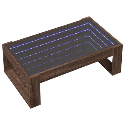 Salongbord Sofabord Brun med Infinity LED brun Eik 90x53x30 cm