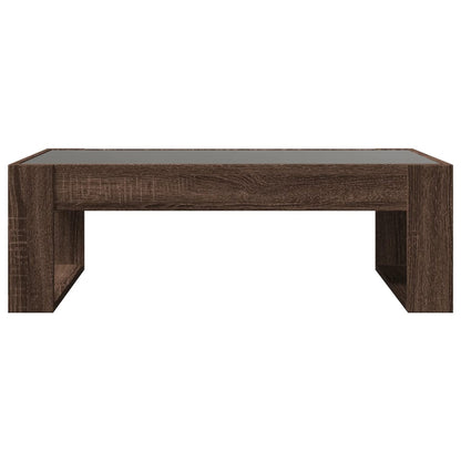 Salongbord Sofabord Brun med Infinity LED brun Eik 90x53x30 cm