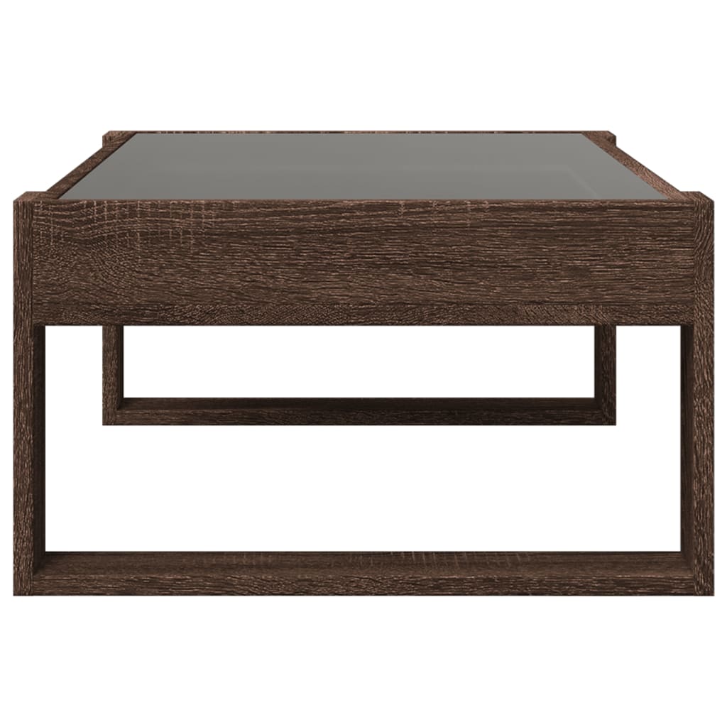 Salongbord Sofabord Brun med Infinity LED brun Eik 90x53x30 cm