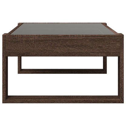 Salongbord Sofabord Brun med Infinity LED brun Eik 90x53x30 cm