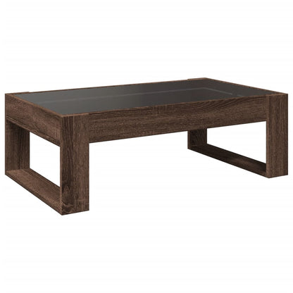 Salongbord Sofabord Brun med Infinity LED brun Eik 90x53x30 cm