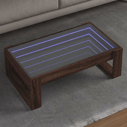 Salongbord Sofabord Brun med Infinity LED brun Eik 90x53x30 cm