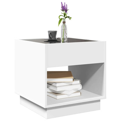 Salongbord Sofabord Hvit med Infinity LED 40x40x50 cm