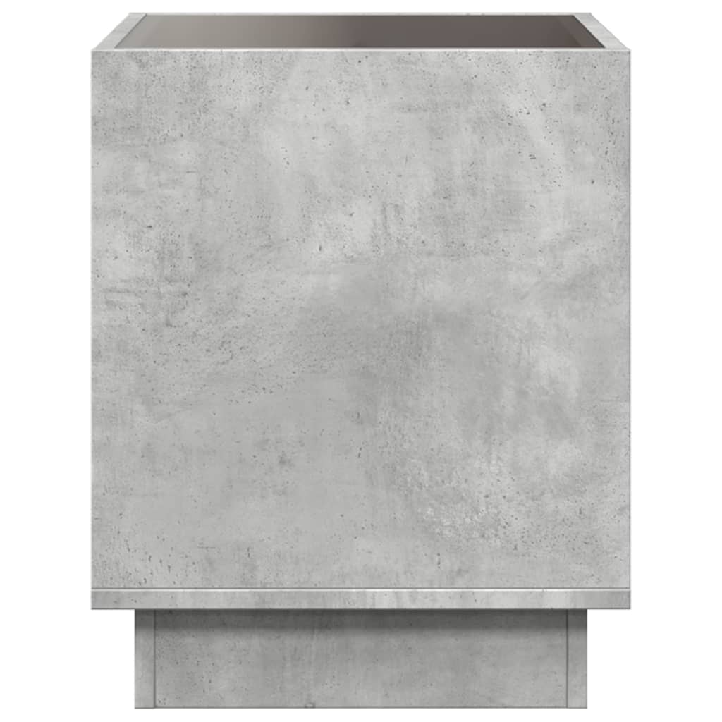 Nattbord Sengbord Betonggrå med Infinity LED 40x40x50 cm