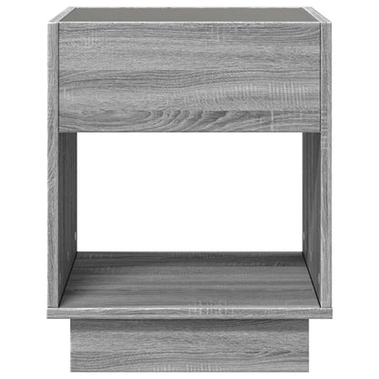 Nattbord Sengbord Sonoma Grå med Infinity LED 40x40x50 cm
