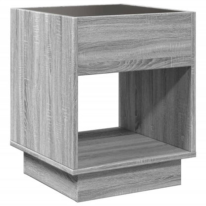 Nattbord Sengbord Sonoma Grå med Infinity LED 40x40x50 cm