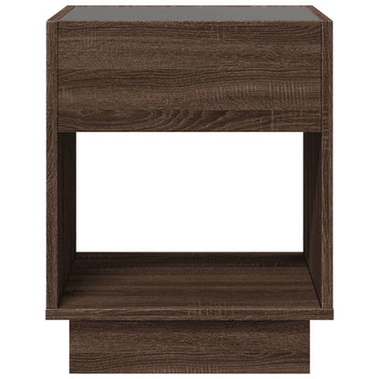 Nattbord Sengbord Brun Eik med Infinity LED 40x40x50 cm