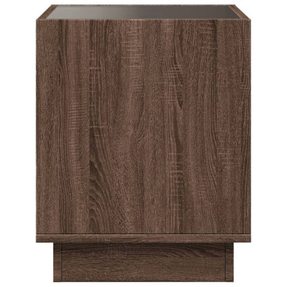 Nattbord Sengbord Brun Eik med Infinity LED 40x40x50 cm