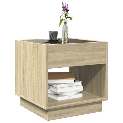 Nattbord Sengbord Sonoma Eik med Infinity LED 50x50x50 cm
