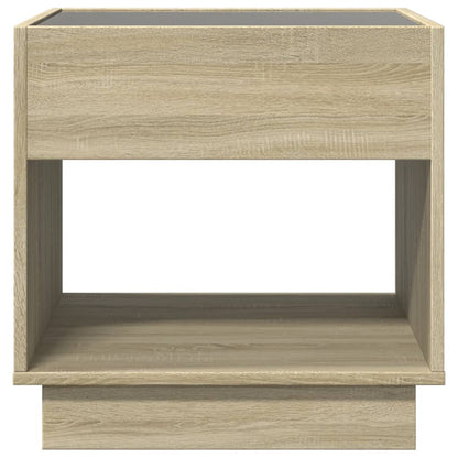 Nattbord Sengbord Sonoma Eik med Infinity LED 50x50x50 cm