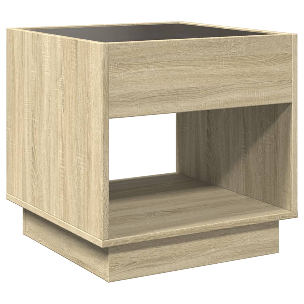 Nattbord Sengbord Sonoma Eik med Infinity LED 50x50x50 cm