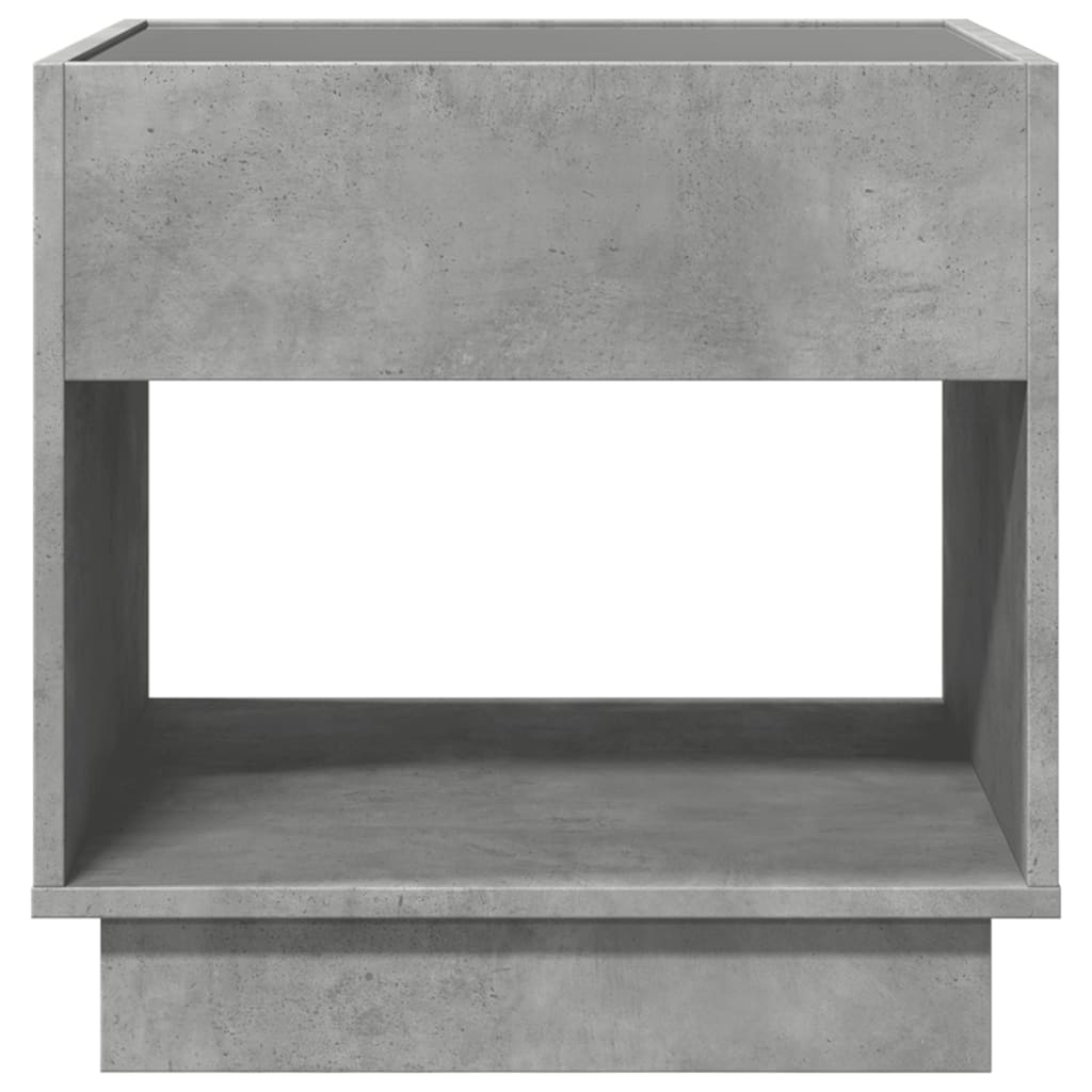 Nattbord Sengbord Betonggrå med Infinity LED 50x50x50 cm