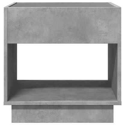 Nattbord Sengbord Betonggrå med Infinity LED 50x50x50 cm
