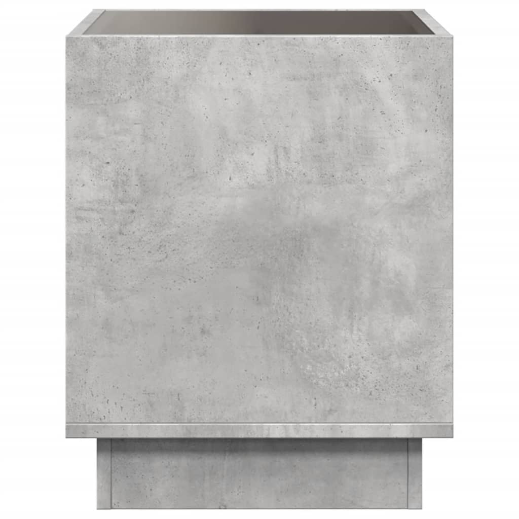 Nattbord Sengbord Betonggrå med Infinity LED 50x50x50 cm