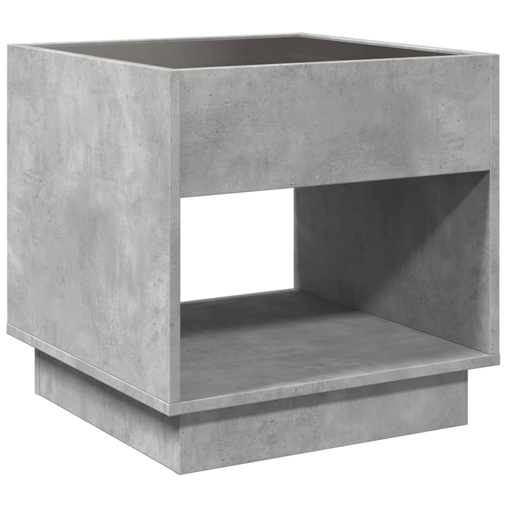 Nattbord Sengbord Betonggrå med Infinity LED 50x50x50 cm