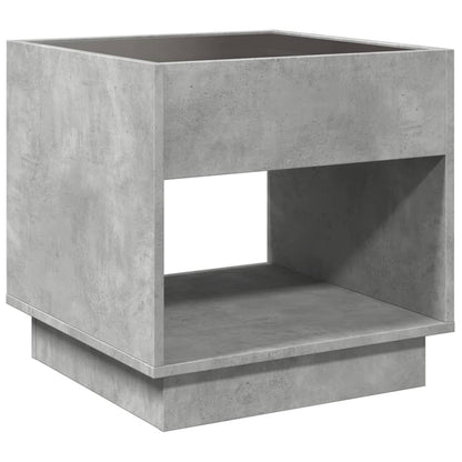 Nattbord Sengbord Betonggrå med Infinity LED 50x50x50 cm