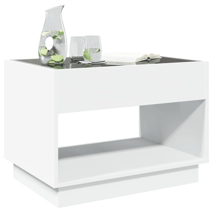 Salongbord Sofabord Hvit med Infinity LED 70x50x50 cm