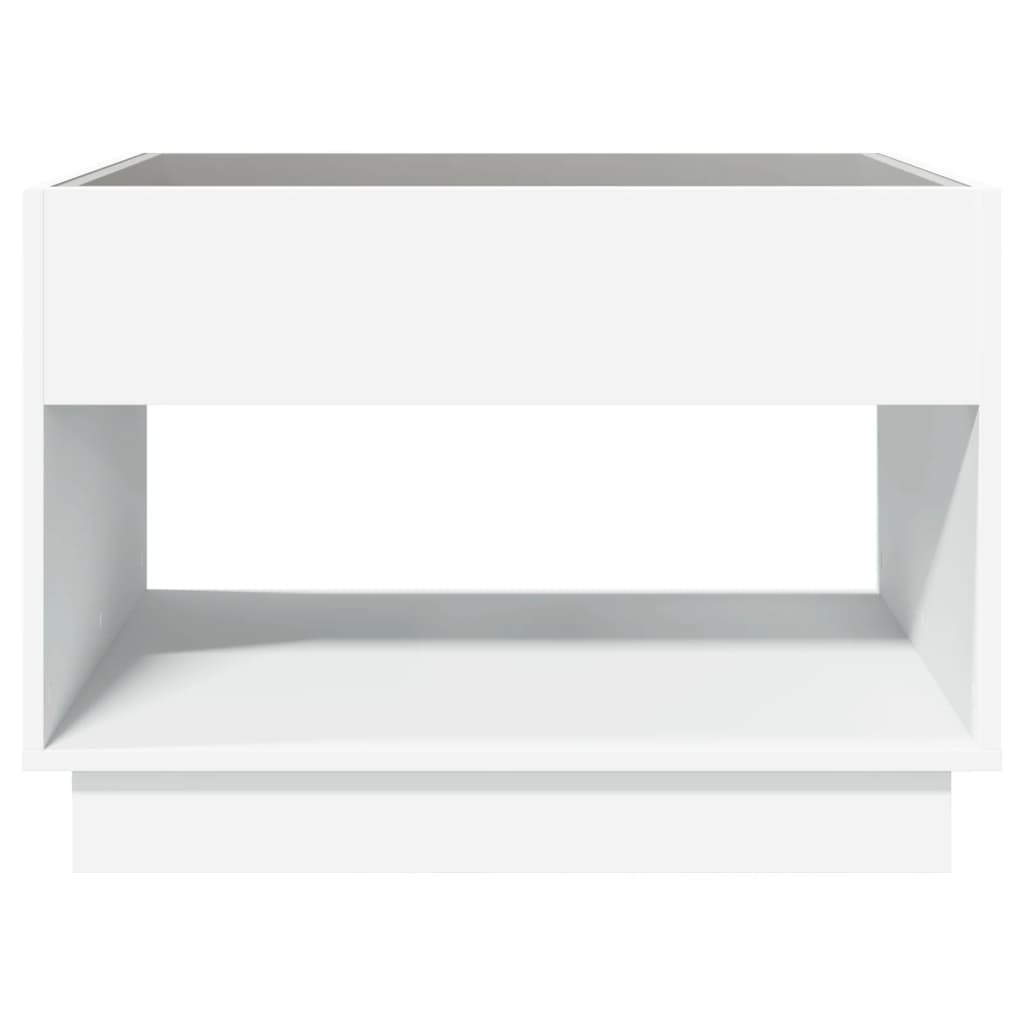 Salongbord Sofabord Hvit med Infinity LED 70x50x50 cm