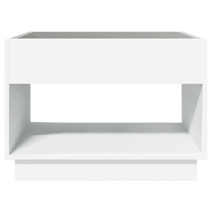 Salongbord Sofabord Hvit med Infinity LED 70x50x50 cm