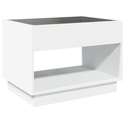 Salongbord Sofabord Hvit med Infinity LED 70x50x50 cm
