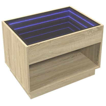 Salongbord Sofabord Sonoma Eik med Infinity LED 70x50x50 cm
