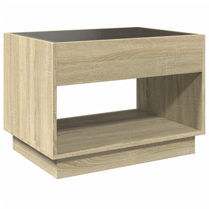Salongbord Sofabord Sonoma Eik med Infinity LED 70x50x50 cm