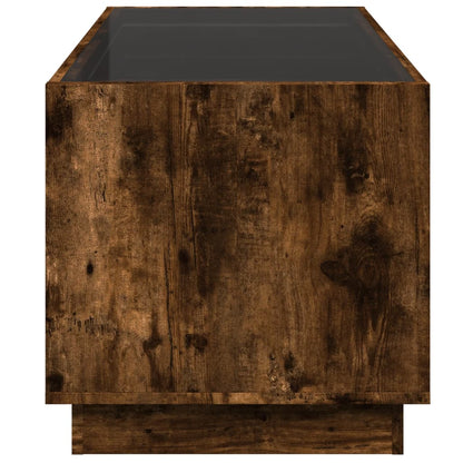 Salongbord Sofabord Røkt Eik med Infinity LED 70x50x50 cm