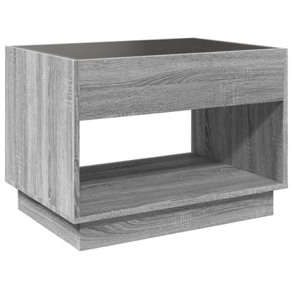 Salongbord Sofabord Sonoma Grå med Infinity LED 70x50x50 cm