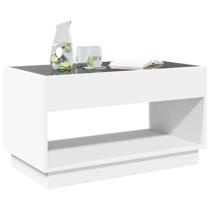 Salongbord Sofabord Hvit med Infinity LED 90x50x50 cm