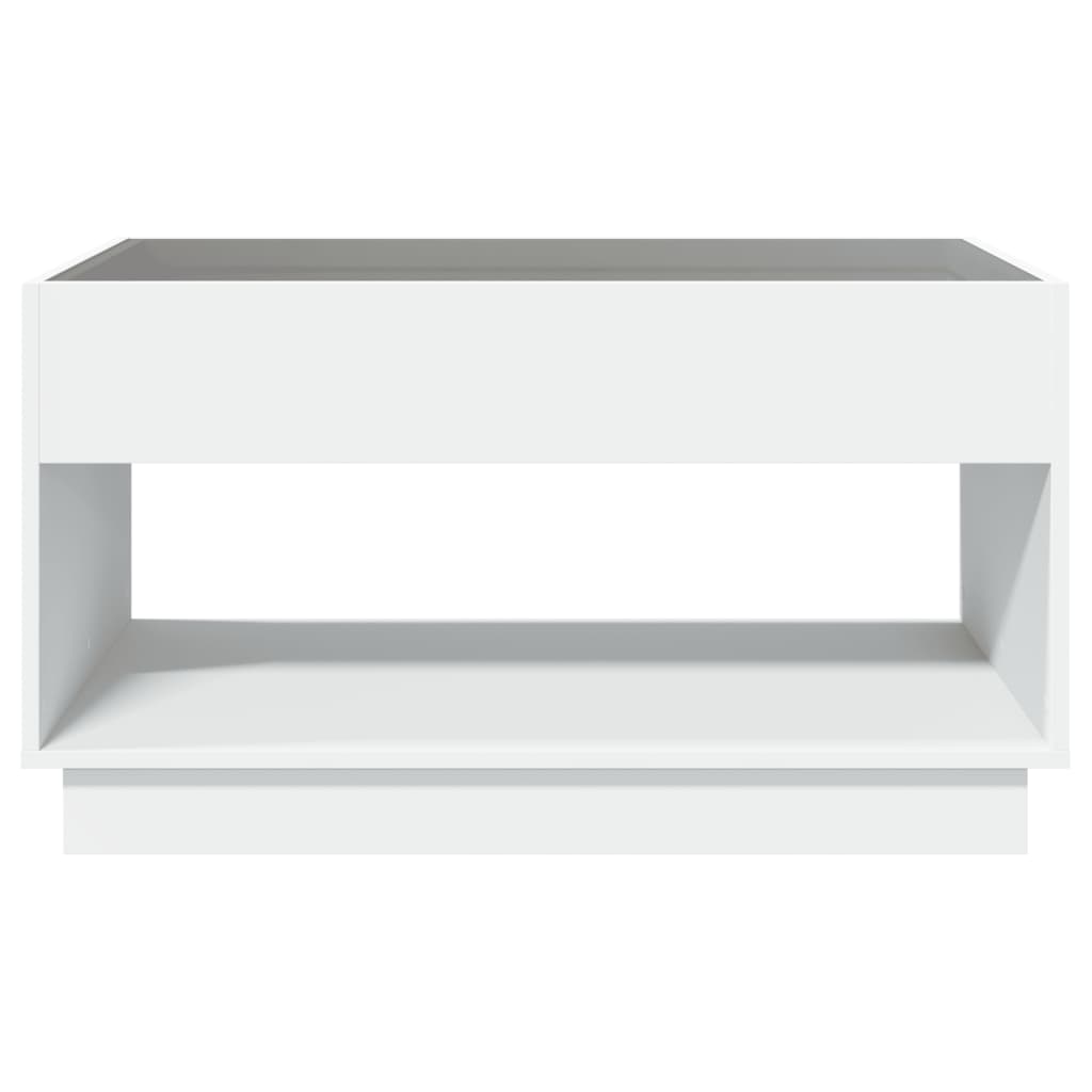 Salongbord Sofabord Hvit med Infinity LED 90x50x50 cm