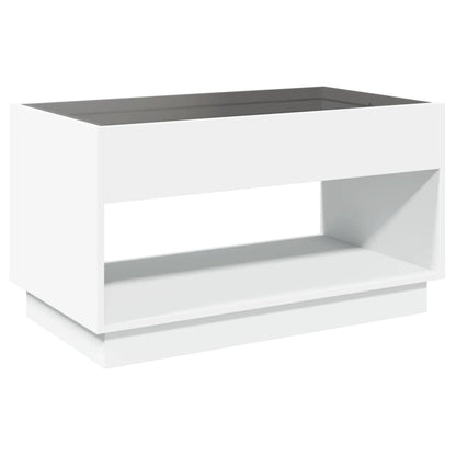 Salongbord Sofabord Hvit med Infinity LED 90x50x50 cm