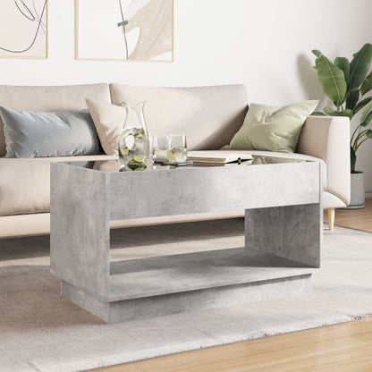 Salongbord Sofabord Betonggrå med Infinity LED 90x50x50 cm