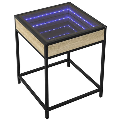 Salongbord Sofabord Sonoma Eik med Infinity LED 40x40x51 cm
