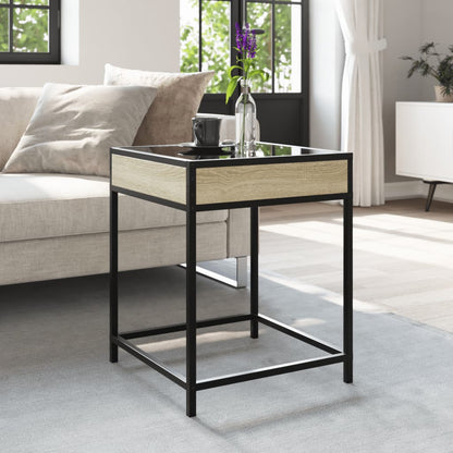 Salongbord Sofabord Sonoma Eik med Infinity LED 40x40x51 cm