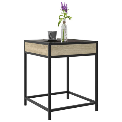 Salongbord Sofabord Sonoma Eik med Infinity LED 40x40x51 cm