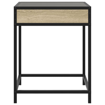 Salongbord Sofabord Sonoma Eik med Infinity LED 40x40x51 cm