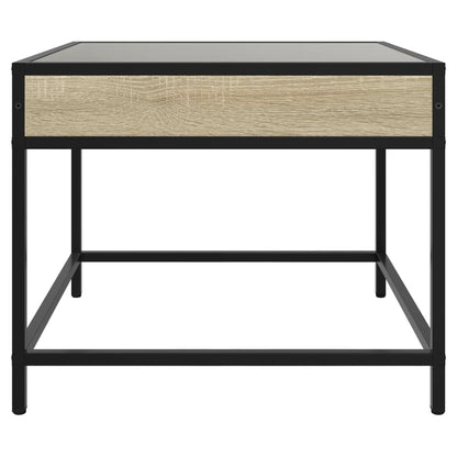 Salongbord Sofabord Sonoma Eik med Infinity LED 50x50x41 cm