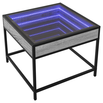 Salongbord Sofabord Sonoma Grå med Infinity LED 50x50x41 cm