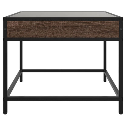 Salongbord Sofabord Brun Eik med Infinity LED 50x50x41 cm