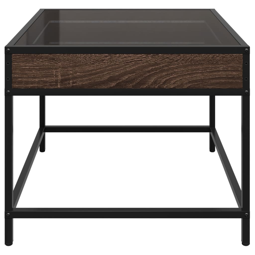 Salongbord Sofabord Brun Eik med Infinity LED 50x50x41 cm