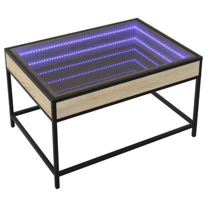 Salongbord Sofabord Sonoma Eik med Infinity LED 70x50x41 cm