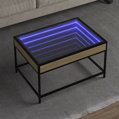 Salongbord Sofabord Sonoma Eik med Infinity LED 70x50x41 cm