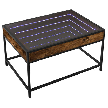 Salongbord Sofabord Røkt Eik med Infinity LED 70x50x41 cm