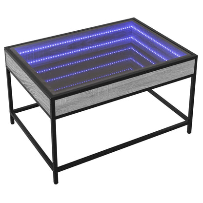 Salongbord Sofabord Sonoma Grå med Infinity LED 70x50x41 cm